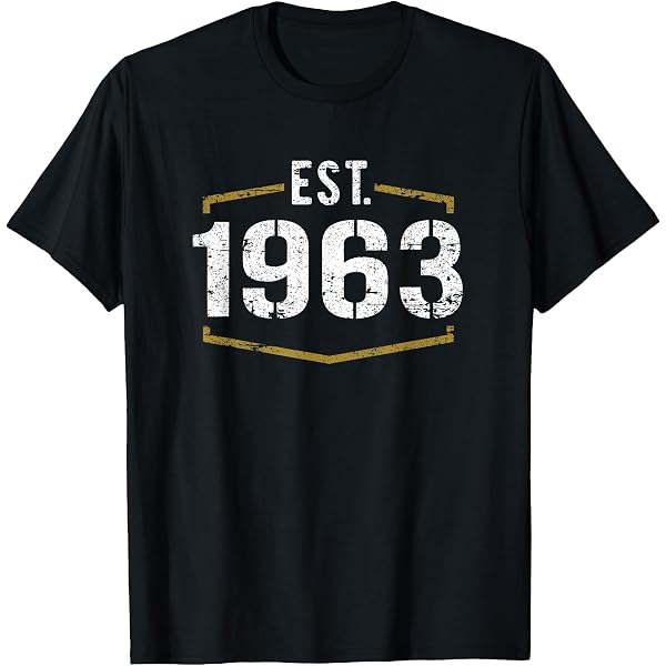 T-shirt Vintage « 1963 » - 54ème Anniversaire - Humoristique - Tailles S à 5XL - Neuf Personnalisé
