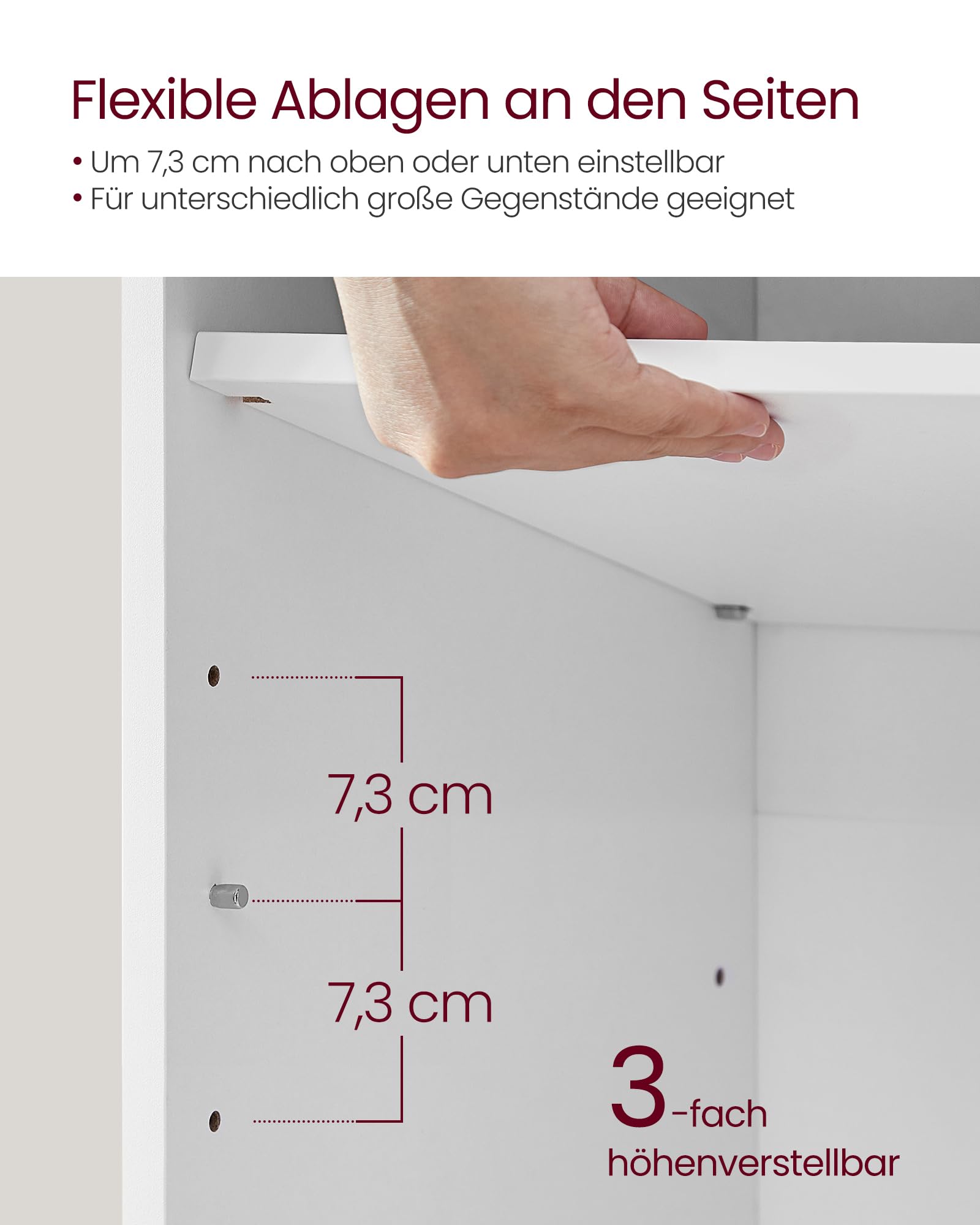 VASAGLE Schuhbank, Schuhregal mit Sitzfläche, Sitzbank mit Stauraum, Kissen, 9 Fächer, verstellbare Ablagen, für Wohnzimmer, Flur, 30,3 x 78,5 x 48 cm, wolkenweiß-Taubengrau LHS009W14 6