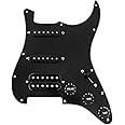Musiclily Pro-SE ST-HSS-60SE Pre-wired Pickguard with Alnico 5 Pickups 5-Way Switch for Strat Style Electric Guitar, 3Ply Black