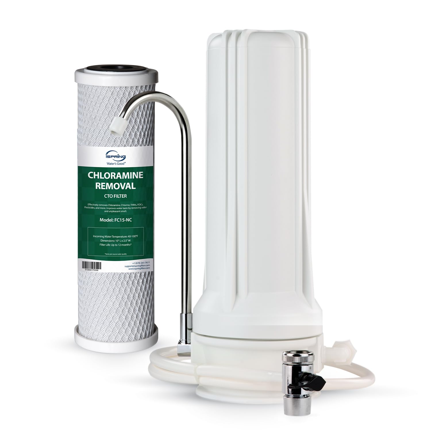 Photo 1 of **LEAKS**

iSpring CKC1-NC SGS-Tested Countertop Water Filter, Drinking Water Filtration System for Faucet, Reduces Chloramine, Bad Odors, Sediment, and 99% of Chlorine, White (Filter Included)
