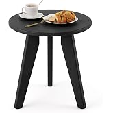 Homenjoy HDPS Outdoor Side Table, Small Round End Table for Outdoor, Black | Outdoor Round Accent Table For Patio,Porch,Garden,Companion to your Chairs, Weather-Resistant, Easy Clean, Quick Assembly
