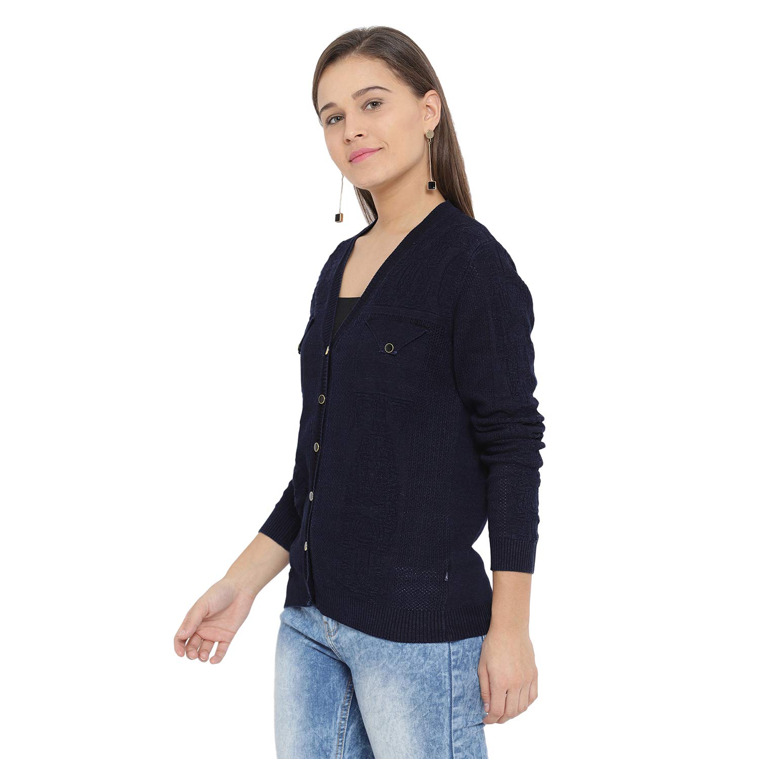 monte carlo multicolor embroidered cotton v neck cardigan