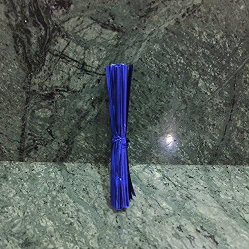 Yamoge 100pcs 4" Metallic Twist Ties (Blue)