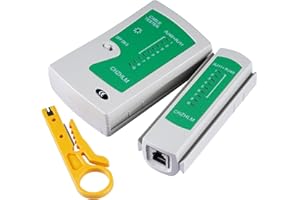 CHZHLM Updated Network Cable Tester LAN Cable Test Support POE Network Cable Tool for RJ45/RJ11/RJ12/CAT5/CAT6/UTP Ethernet Cable Fireproof Material