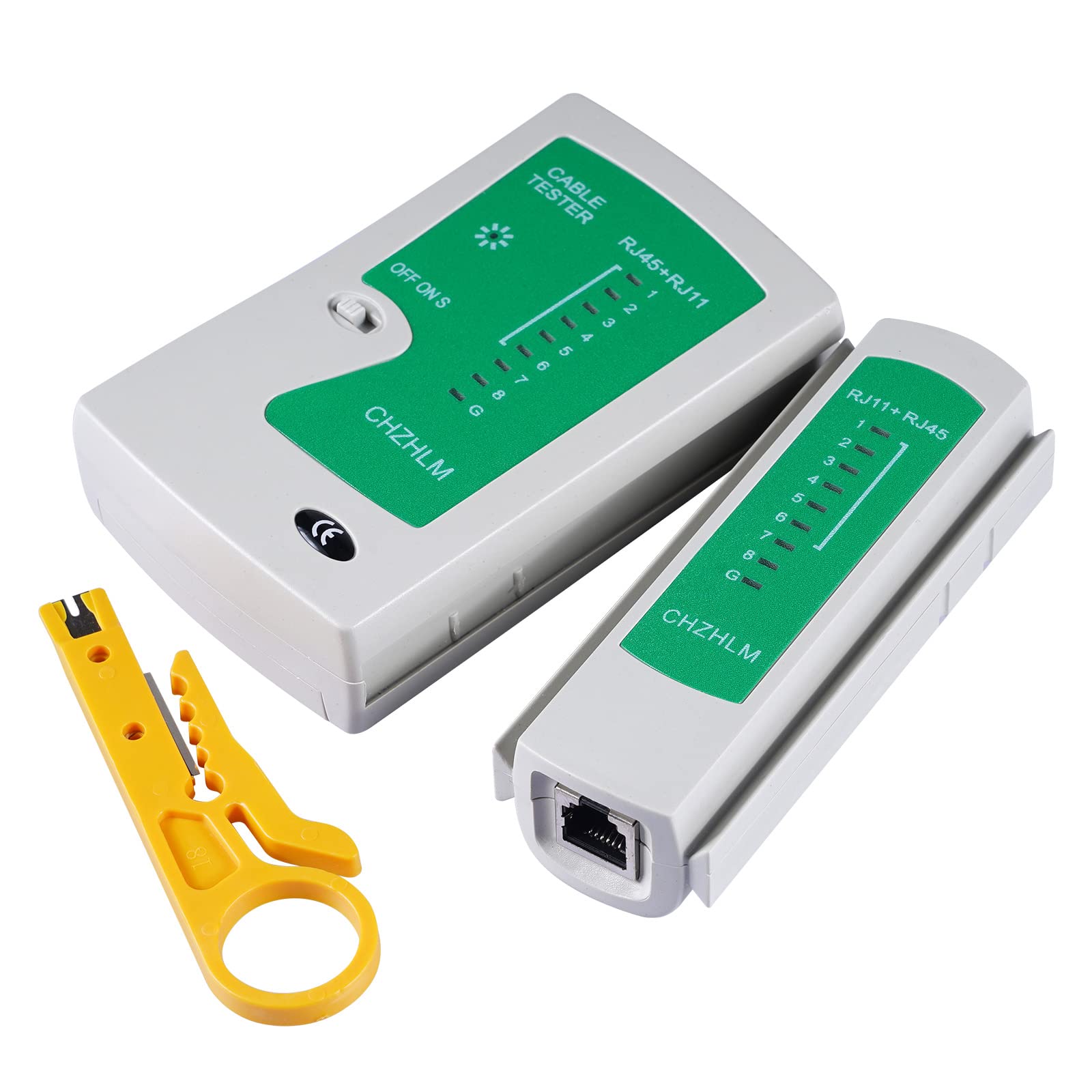 CHZHLM Updated Network Cable Tester LAN Cable Test Support POE Network Cable Tool for RJ45/RJ11/RJ12/CAT5/CAT6/UTP Ethernet Cable Fireproof Material