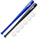 Cannon Sports Plastic Baseball Bat and Ball Set - 2 Plastic Bats (29.5-Inches) and 6 Plastic Baseballs (9-Inches)