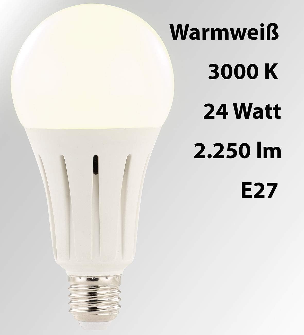 Luminea Led Birnen High Power Led Lampe E27 24 Watt 2 250 Lumen Warmweiss 3 000 K Leuchtmittel Led E27 Amazon De Beleuchtung