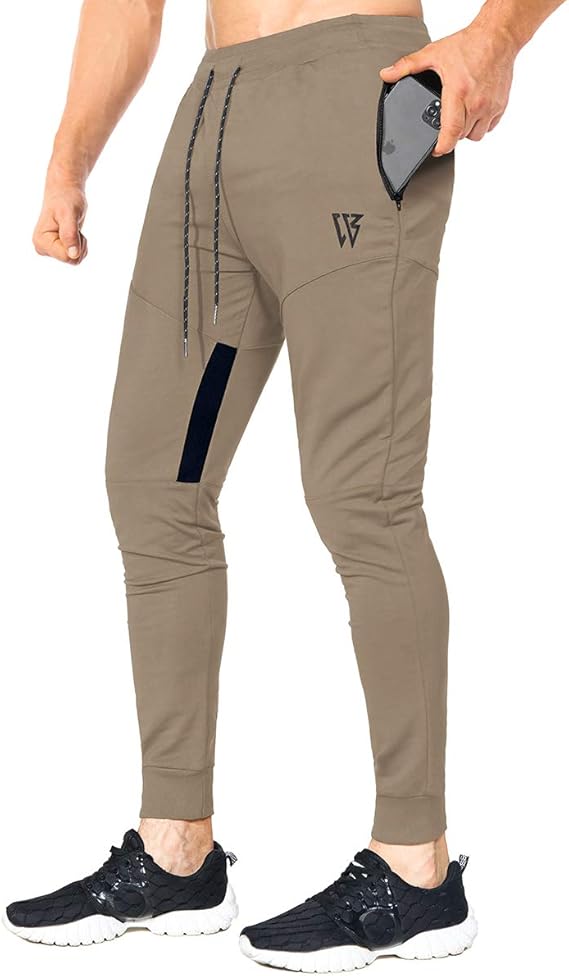 Amazon Brokig ジョガーパンツ トレーニングパンツ メンズ トレーニングウェア ファスナーポケット ジム 筋トレ パンツ スウェット パンツ スウェットパンツ 通販