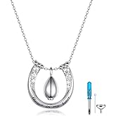 Tree of Life Cross/Celtic/Heart-Shape Rose/Zircon/Horseshoe/Heart Crystal Urn Necklace for Ashes 925 Sterling Silver Cremation Jewelry for Ashes Keepsake Cremation Necklace Pendant Jewelry for Women