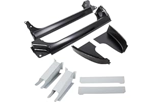 KUAFU Rocker Panel Repair Kit - Black+Silvery Steel - Compatible with 1973-1987 Chevy GMC C10 C20 K10 K20 Pickup 2/4 Door Cab