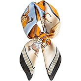 ANDANTINO 100% Mulberry Silk Square Scarf for Hair-25.6" X25.6'' Women Men Natural Silk Neckerchief Digital Printed Headscarf