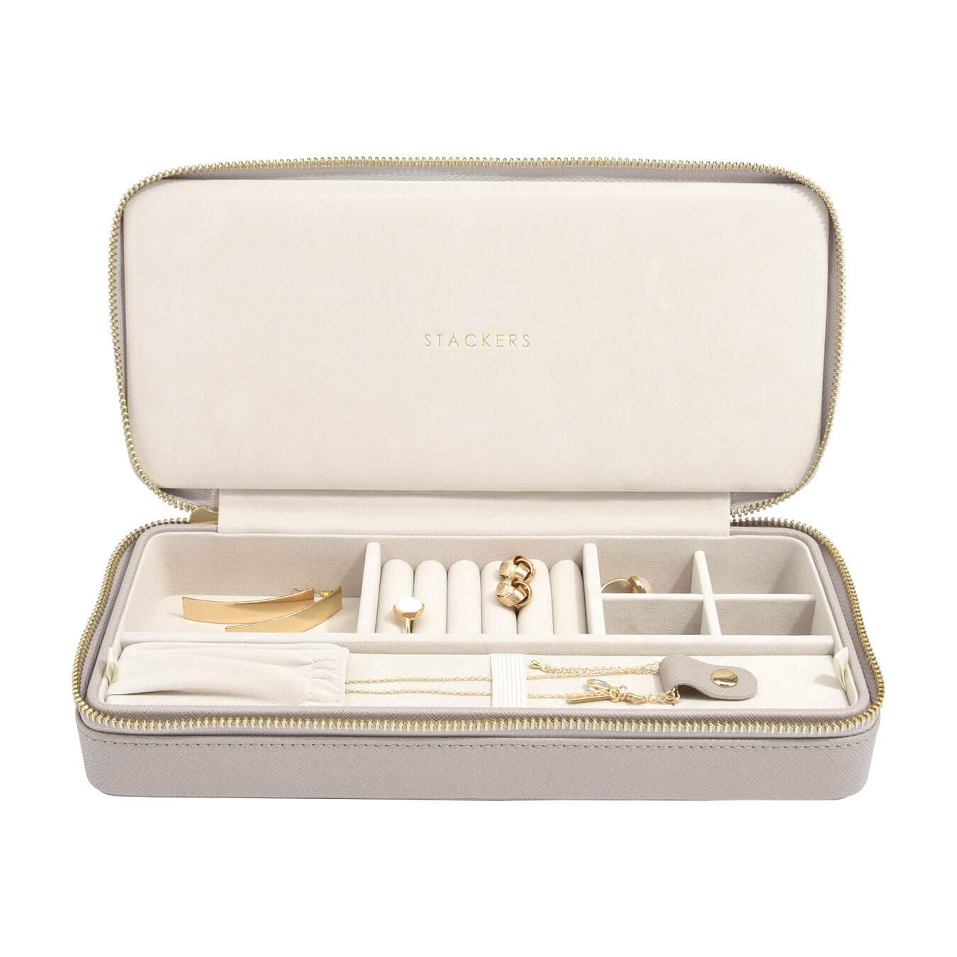 Stackers Taupe Sleek Necklace Travel Jewellery Box