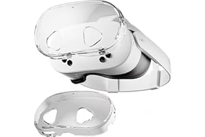 GEJEFA Cover for Headset Meta Quest 3S, All-in-One Transparent Shock-Absorption and Anti-Scratch PC Protective Case, VR Prote