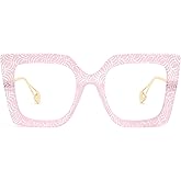 Zeelool Chic Oversized Thick Square Blue Light Blocking Glasses for Women 100% UV400 Protection Eyewear Qatar ZOP01892