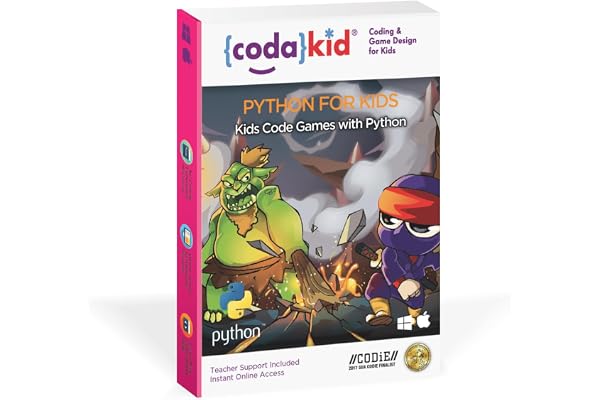 Python for Kids, Award-Winning STEM Courses, Coding for Kids, Ages 10+ with Online Mentoring Assistance, Learn Computer Programming and Code Amazing Games with Python (PC & Mac) (Box Art Varies)