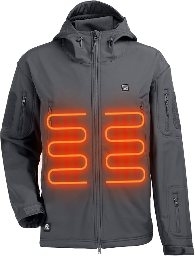 Heated Jacket with 7.4V 5200mAh Rechargeable Battery Pack