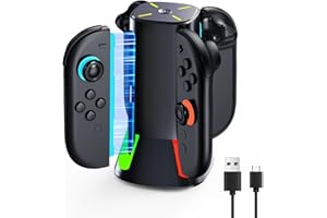 Controller Charging Dock for Nintendo Switch-2: GEEKERA 4-in-1 Magnetic Charger Station for NS2 (2025) Joycon 2 with RGB Ligh