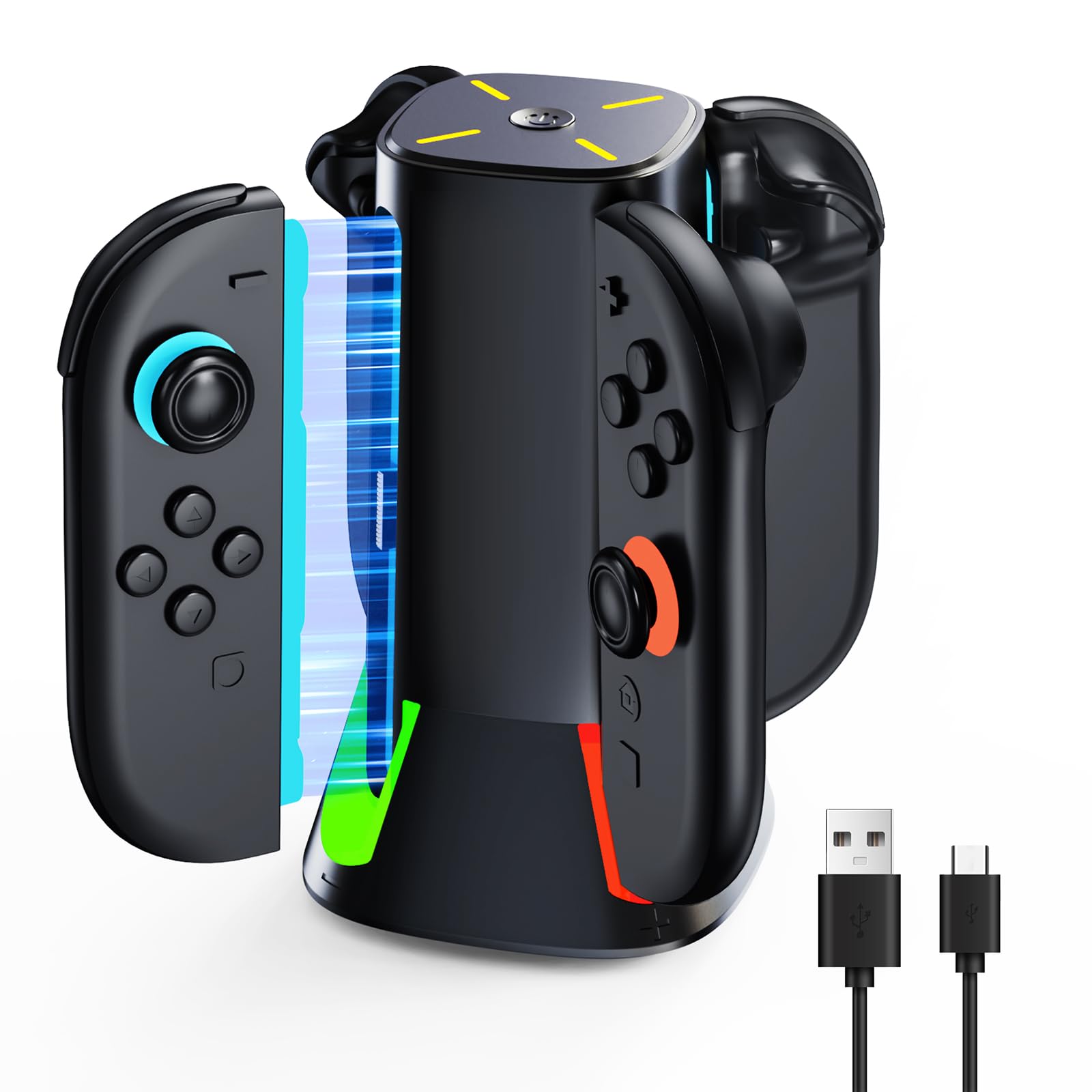 Photo 1 of GEEKERA Charging Dock for Nintendo Switch 2 Controller, 4 in 1 Charging Dock Charger for JoyCon Controllers Switch Accessory, Station with Multiple RGB Light, Family Game Night & Travel Essentials