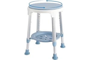 KSITEX Shower Chair Stool for Inside Shower, Small Corner Plastic Stool for Shower 300 Lb,360° Swivel Bath Shower Seat for Se