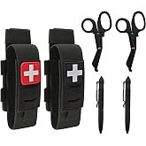 ELVO Molle Tourniquet Holder, Tactical TQ Pouch with EMT Shears and Pen | Small IFAK TQ Holder, EMT Shears Included, Pen Included, Molle Compatible