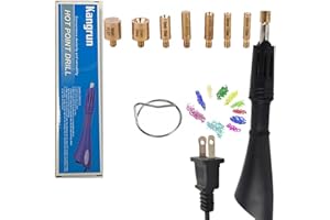 YYW Hotfix Rhinestone Setter Applicator Hot Fix Wand Kit Tool Set with 7 Different SIzes Tips, Hot Fixed Wand Kit for Crafts Shoes Clothes Fabric Clothing ((black))