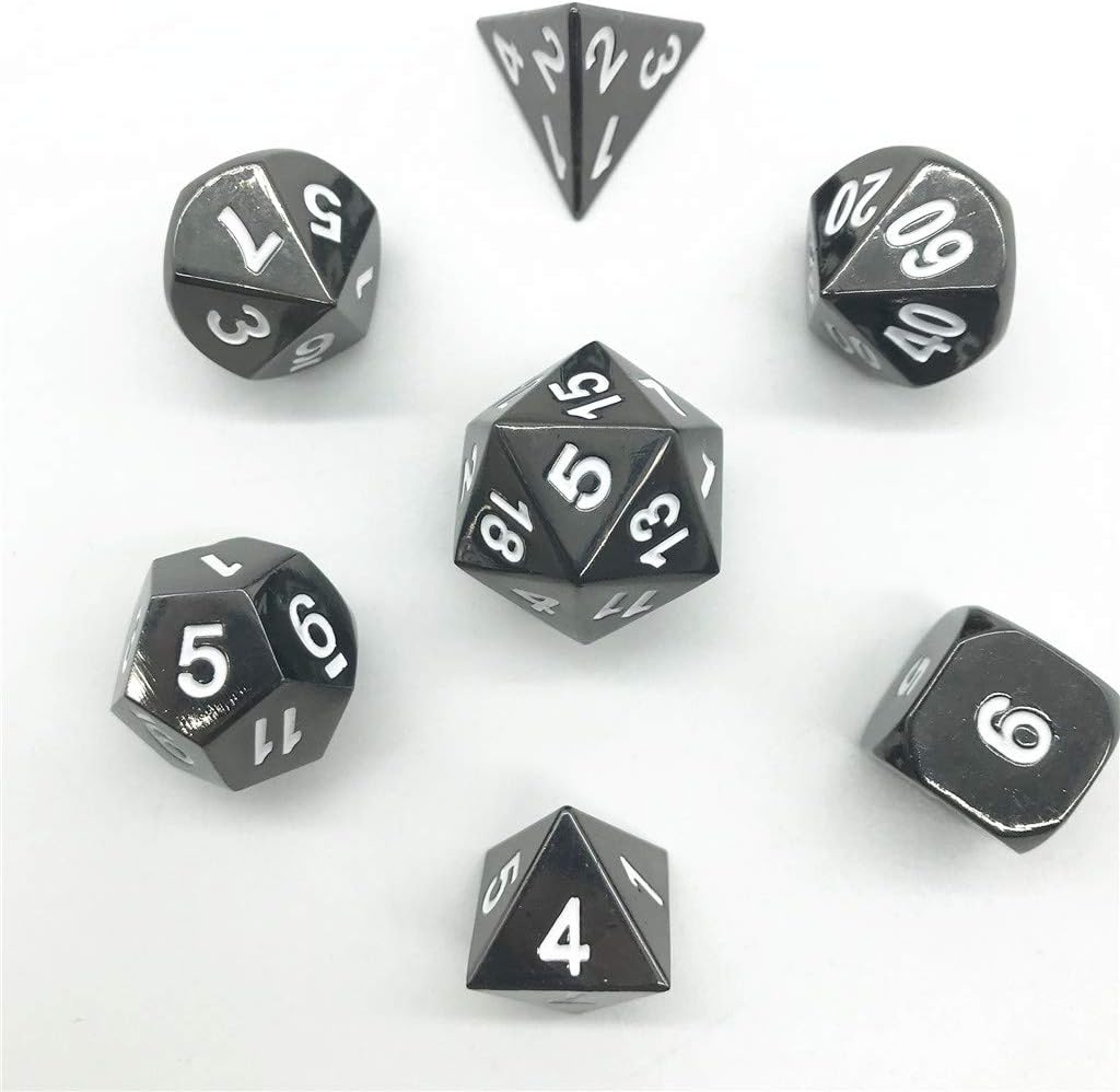 Amatolo Conjunto de 7 dados de metal para Dungeons and Dragons, DND