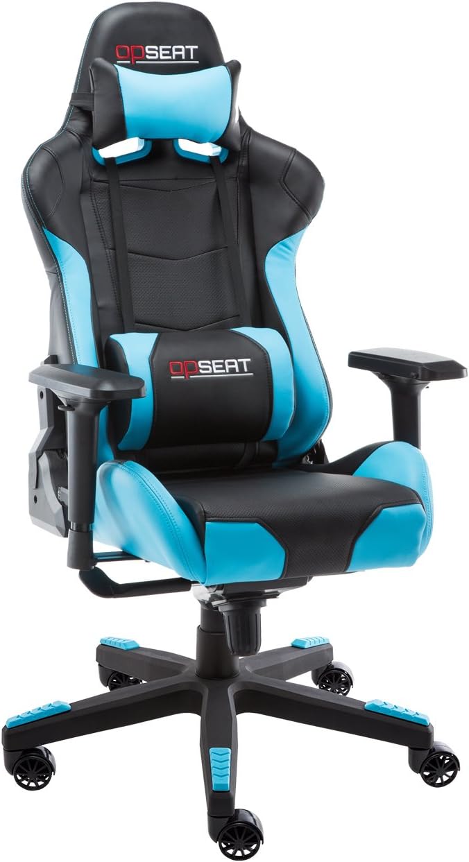 OPSEAT Master Series 2018 PC Gaming Chair Racing Seat Computer Gaming Desk Office Chair - Light Blue