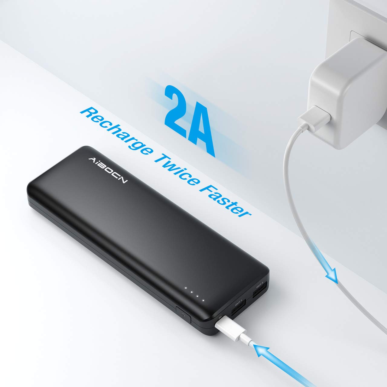 Aibocn Uranus 20000mAh Power Bank, Perfect Hand Feeling Portable Charger, High Capacity Compact External Battery Pack Fast Charging for iPhone, iPad, Samsung Galaxy, Android Phone, Tablet and More