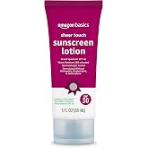Amazon Basics Sheer Face Sunscreen SPF 30, UVA/UVB Protection, Water Resistant 80 min, Formulated without Octinoxate &amp; Oxybenzone, 3 fl oz (Pack of 1) (Previously Solimo)