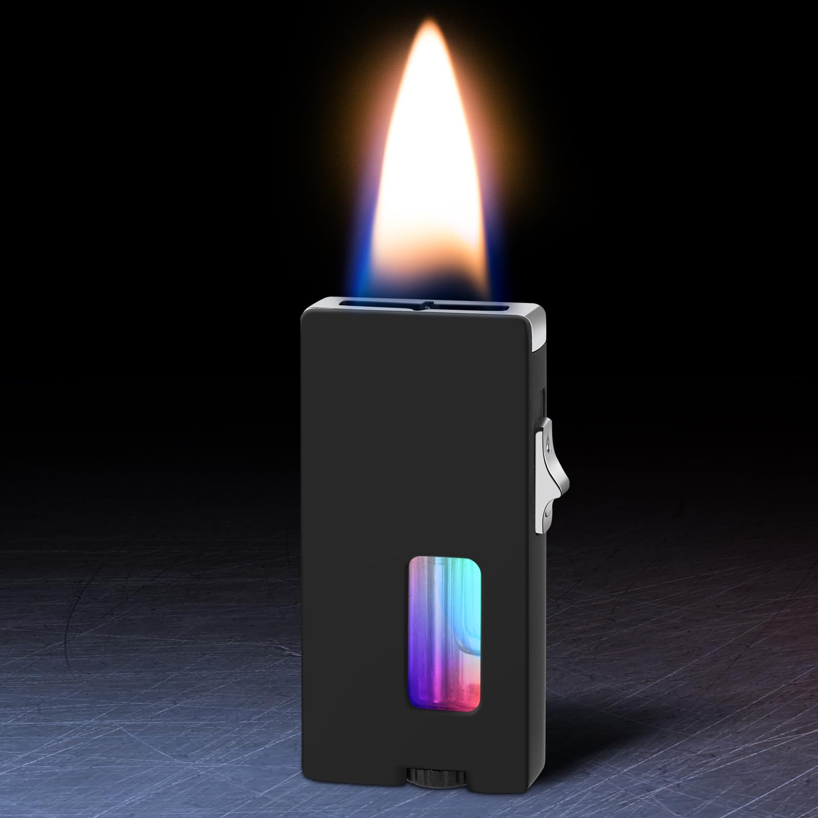 Photo 1 of CHOICEDC Cool Lighters for Men, Butane Refillable Lighter, Vintage Lighters with Unique Shake Ignition, Visible Gas Tank, Adjustable Wide Flat Soft Flame Lighter, Novelty Gifts for Men Women, No Fuel