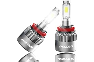 HOCOLO S2 H8 H11 H9 H16(Only Fit Japanese Car) Fog Light LED Bulbs Set, 8000LM White 6000K 50W Replace Halogen All in One Kit, Only for Fog Lamp Daytime Running Light/DRL, Pack of 2 (S2-H11/H8-Fog)