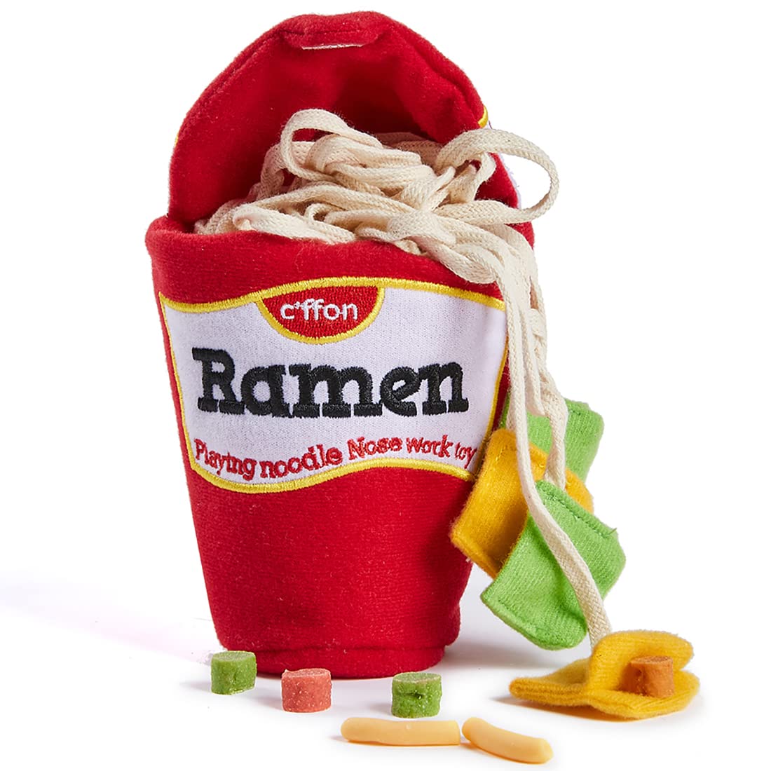 CHEWFFON Dog Toys, Puzzle Treat Dispensing Dog Toy, Interactive Puppy Toys, Durable Hide and Seek Nose Work Toy for Small, Medium (Ramen)