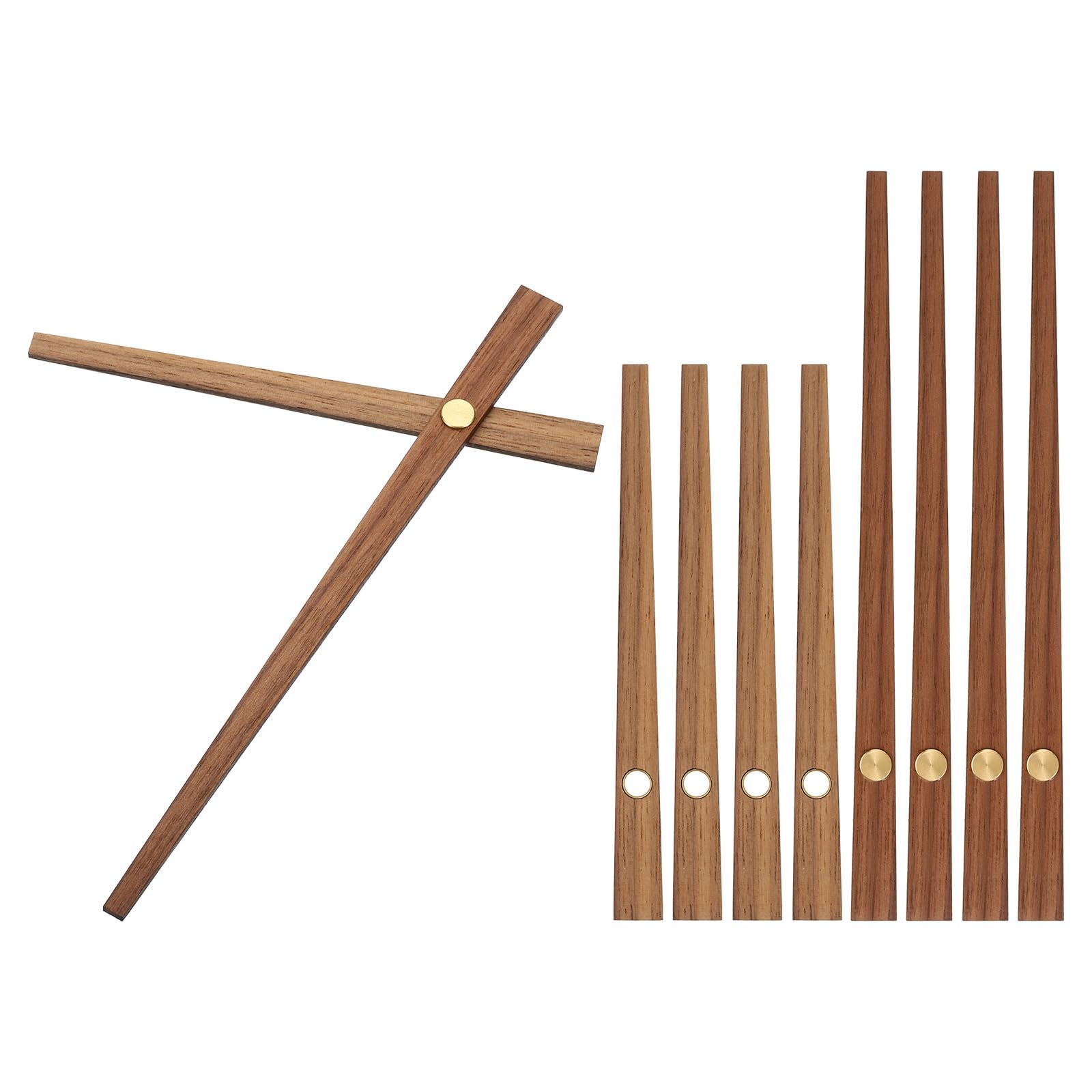 PATIKIL Replacement Clock Hands Kit, 5 Set Wooden Clock Mechanism Movement Wall Clock Hands Parts Replacement for 14 Inch Wall Clock Repair DIY Home Art Decor, A1