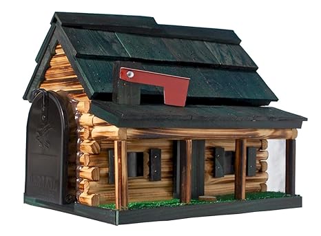 Mailboxes Slots Log Cabin With Porch Wooden Mailbox Red