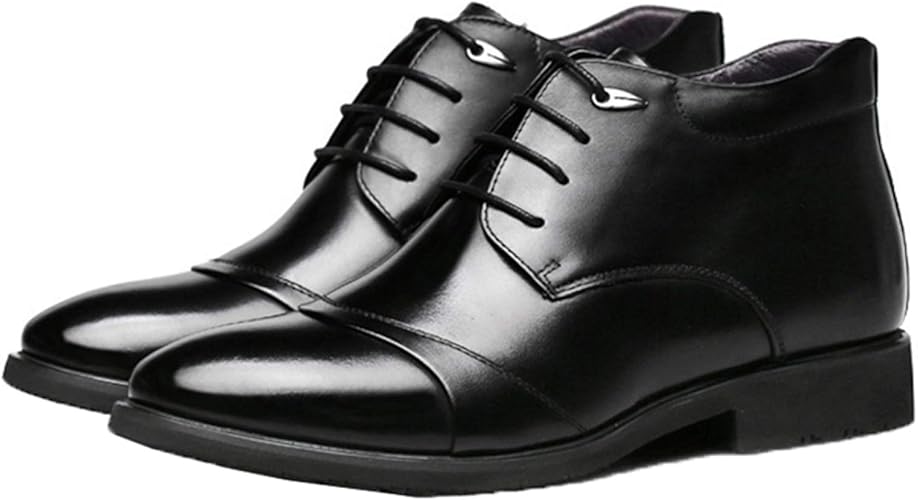 Amazon ビジネスシューズ ハイカット メンズ レースアップ ビジネスブーツ 紳士靴 ドレス オフィス 冠婚葬祭 フォーマル靴 父の日 敬老の日 男性用 裏ボア スノーブーツ 防寒靴 雪靴 雪の日 スノートレーニング スノートレーニング