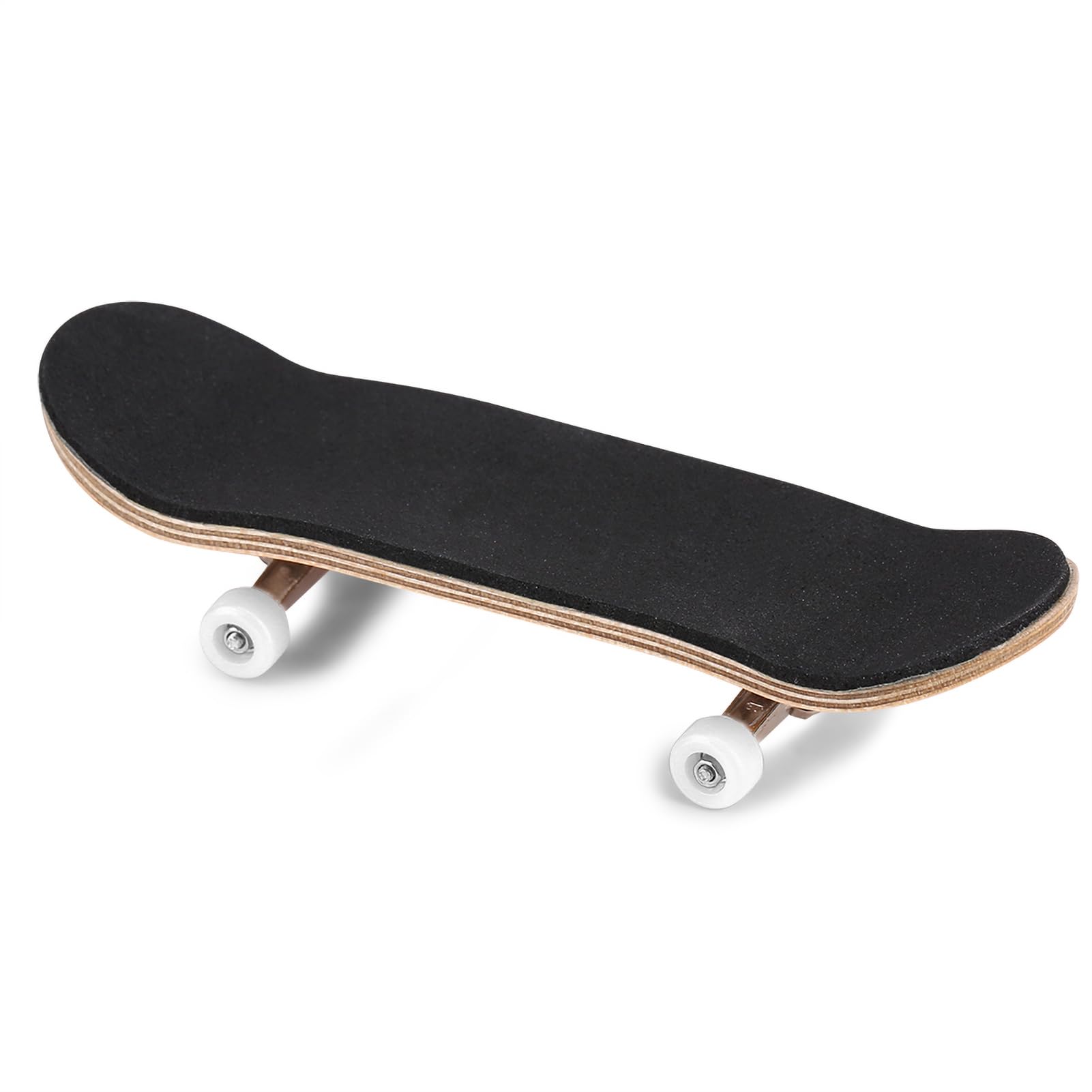 Mini Maple Wood Finger Skateboard, Fully Closed Bearing Wheels, PU Pad, Alloy Construction, Great for Fidgety Hands, Easy to Install and Carry for Relaxing Brain (White)