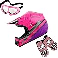 WOW Youth Kids Motocross BMX MX ATV Dirt Bike Dianasour Helmet Dragon + Goggles + Martian Youth Glove Bundle: HJOY MG Bundle