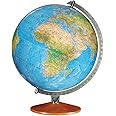 Replogle World Globe with Stand 12 Inch Light Up Globe Ball Illuminated Globe Iamp,Raised Relief Globes For Children And Kids Classroom Decor,Made In USA