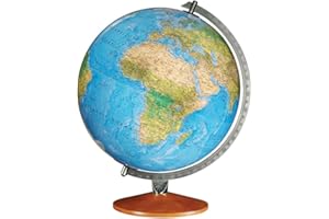 Replogle Illuminated World Globe with Stand, 12 Inch diamteter light up globe with 3-D Raised Relief Texture. Perfect for Children And Kid's Classroom and home Decor, Made In USA
