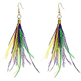 MardiGras Earrings for Women,MardiGras Dangle Earrings Purple Green and Gold MardiGras Accessories Fleur De Lis Carnival Earring Resin Acrylic Jewelry for Fat Tuesday Celebrations Cosplay Party