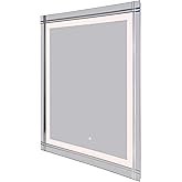 Canarm 36x42-Inch LED Bathroom Mirror with Touch Switch and Built-in Defogger, Rectangular Frameless Design, White Light, Wal