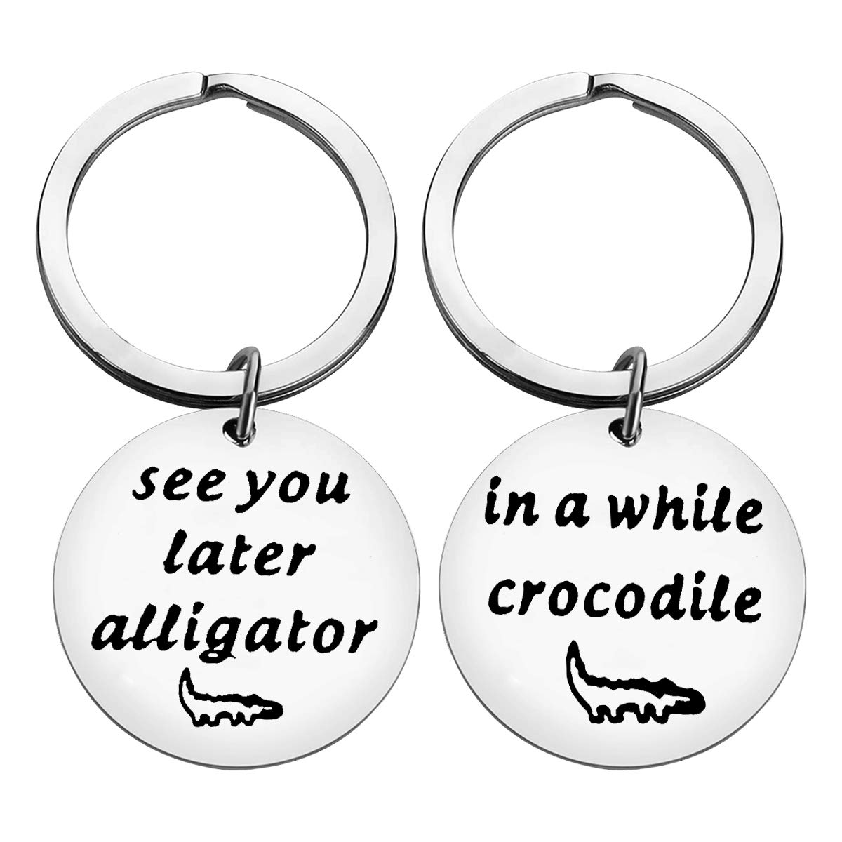 Funny Friends Gifts Best Friend Keyring Friendship Keyring Set See You Later Alligator in a While Crocodile Keychain Funny Farewell Goodbye Gift for BFF Gifts Christmas Bithday Gifts for Friends