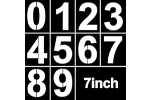DENYLO PRO 7 Inch Number Stencils Reusable 0-9 Number Stencil Plastic Number Painting Stencils Templates for Painting Address in Wall Wood Road Mailbox