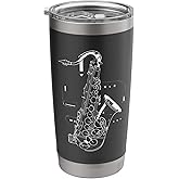 Saxophone Sketch Woodwind Instrument Stainless Steel Insulated Tumbler