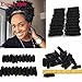 #1B Eunice Hair Short Curly Saniya Curl Crochet Hair Crochet Braids Natural and Soft Bouncy Twist Hair 20 Strands/Pack 3 Packs/Lot For Women (10 inch saniya, black)