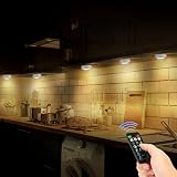 Onumii Under Cabinet LED Lights Battery Powered Remote RGB Puck Lights 2 Pack view 2