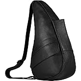 AmeriBag 17" Full-Grain Leather Healthy Back Bag Ergonomic Crossbody Sling for Everyday Use, Travel & Walking Comfort