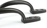 White Hinge 2x Black Cast Iron 6 inch 150mm Door Gate Pull Handles view 3
