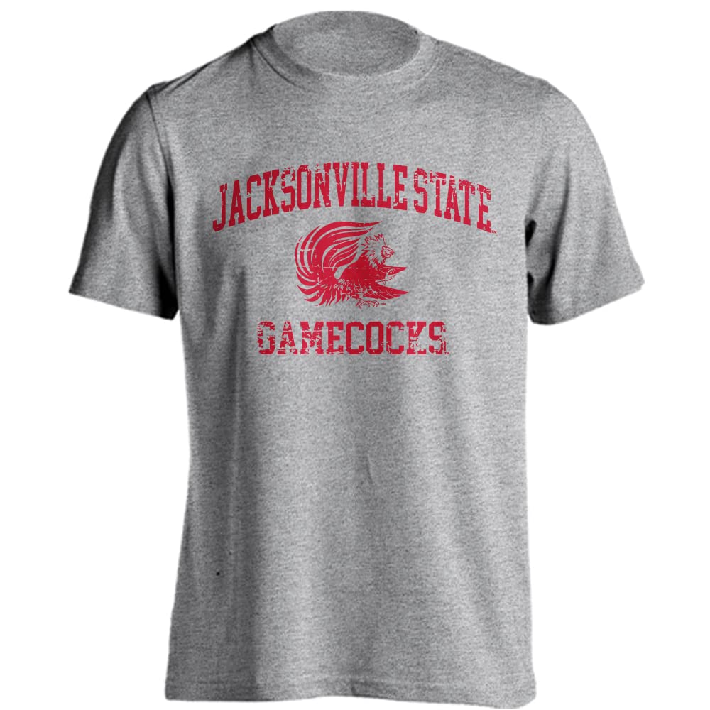 Sport Your Gear Jacksonville State Gamecocks Officially Licensed Distressed Retro Short Sleeve T-Shirt Game Day Tee Spirit Wear Fan Gear Apparel Athletic Heather Small Image