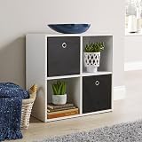 Home Source 60cm 4 Shelf Storage Cube Bookcase White Sonoma Oak Finish view 6
